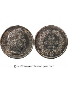 LOUIS PHILIPPE﻿ - 25 CENTIMES ARGENT 1845 B ROUEN