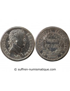 NAPOLEON Ier﻿ - 1/2 FRANC ARGENT 1808 A PARIS
