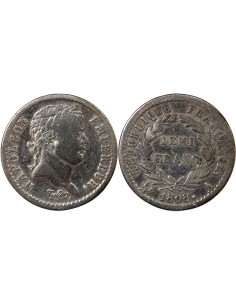 NAPOLEON Ier﻿ - 1/2 FRANC ARGENT 1808 A PARIS 2