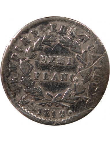 NAPOLEON Ier﻿ - 1/2 FRANC ARGENT 1812 A PARIS