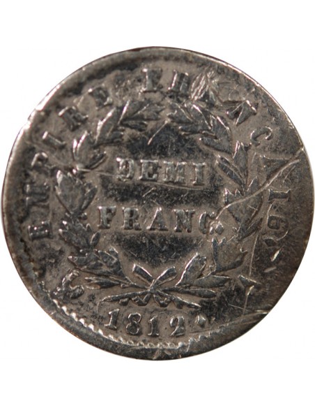 NAPOLEON Ier﻿ - 1/2 FRANC ARGENT 1812 A PARIS