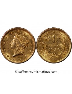 USA, LIBERTY HEAD - 1 DOLLAR OR 1851