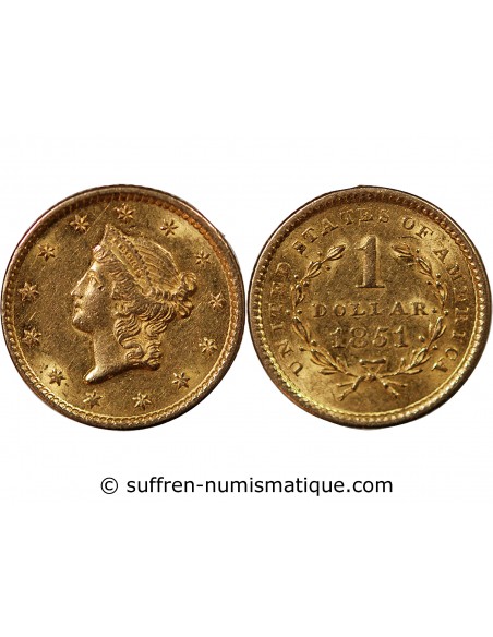 USA, LIBERTY HEAD - 1 DOLLAR OR 1851