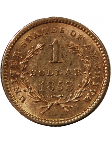 USA, LIBERTY HEAD - 1 DOLLAR OR 1853