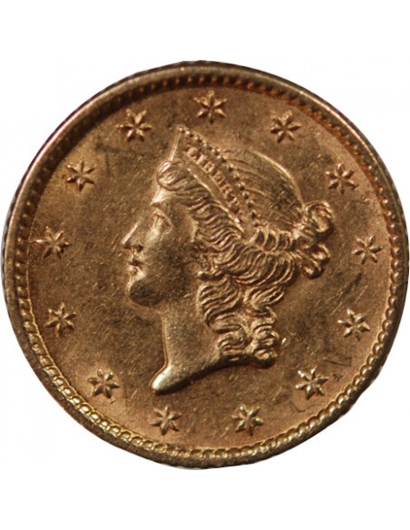 USA, LIBERTY HEAD - 1 DOLLAR OR 1853