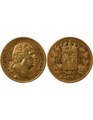LOUIS XVIII﻿ - 40 FRANCS OR 1816 A PARIS