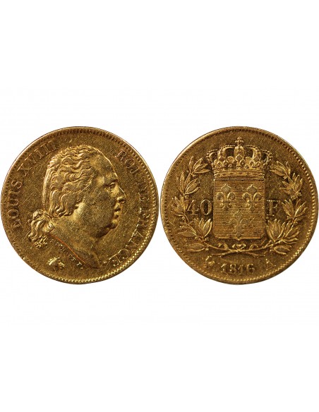 LOUIS XVIII﻿ - 40 FRANCS OR 1816 A PARIS