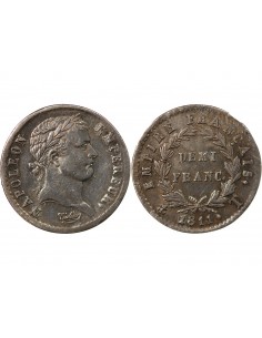 NAPOLEON Ier﻿ - 1/2 FRANC ARGENT 1811 T NANTES 2