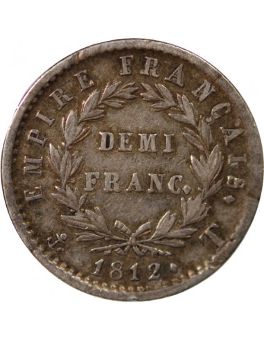 NAPOLEON Ier﻿ - 1/2 FRANC ARGENT 1812 T NANTES