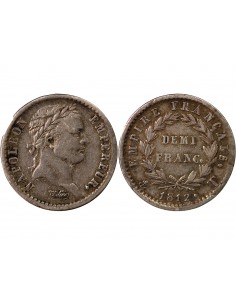 NAPOLEON Ier﻿ - 1/2 FRANC ARGENT 1812 T NANTES 2