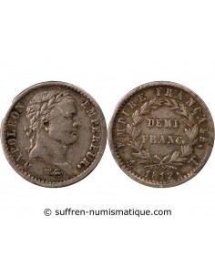 NAPOLEON Ier﻿ - 1/2 FRANC ARGENT 1812 T NANTES