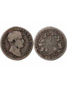 BONAPARTE 1er CONSUL - 1 FRANC ARGENT AN 12 T NANTES 2