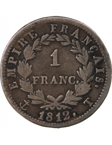 NAPOLEON Ier - 1 FRANC ARGENT 1812 T NANTES