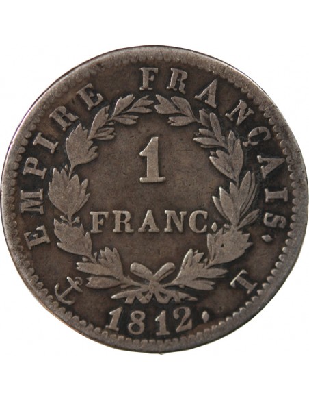 NAPOLEON Ier - 1 FRANC ARGENT 1812 T NANTES