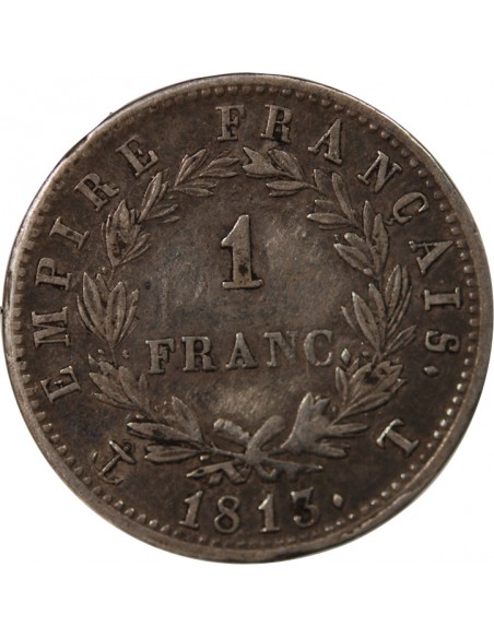 NAPOLEON Ier - 1 FRANC ARGENT 1813 T NANTES