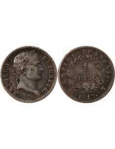 NAPOLEON Ier - 1 FRANC ARGENT 1813 T NANTES 2
