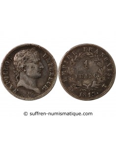 NAPOLEON Ier - 1 FRANC ARGENT 1813 T NANTES