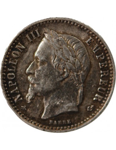 NAPOLEON III, TÊTE LAURÉE - 50 CENTIMES ARGENT - 1864 A PARIS