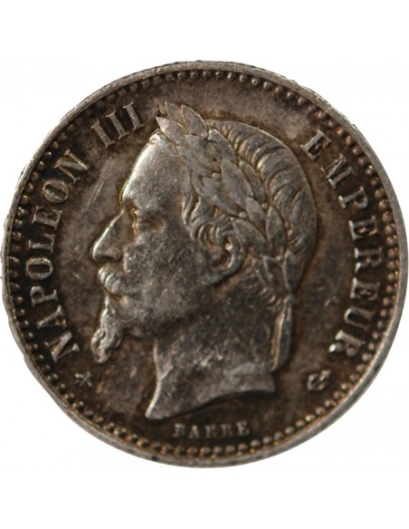 NAPOLEON III, TÊTE LAURÉE - 50 CENTIMES ARGENT - 1864 A PARIS