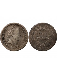 NAPOLEON Ier﻿ - 1/2 FRANC ARGENT 1808 T NANTES 2