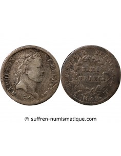 NAPOLEON Ier﻿ - 1/2 FRANC ARGENT 1808 T NANTES
