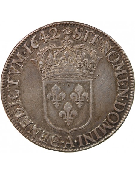 LOUIS XIII - ECU DE 60 SOLS ARGENT 1642 A PARIS