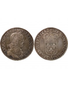 LOUIS XIII - ECU DE 60 SOLS ARGENT 1642 A PARIS 2