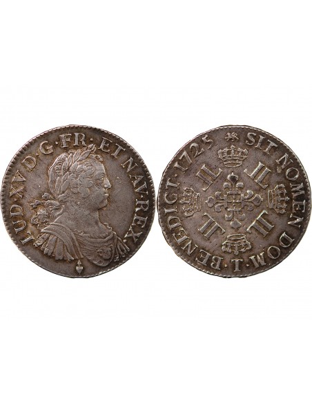 LOUIS XV - ECU ARGENT AUX 8 L 1725 T NANTES
