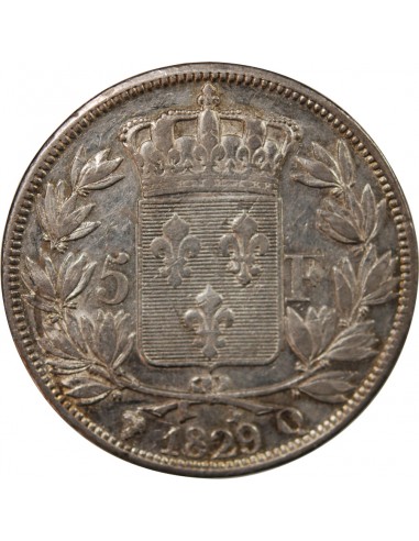 CHARLES X - 5 FRANCS ARGENT 1829 Q PERPIGNAN