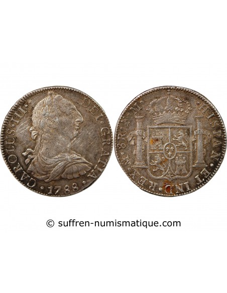 MEXIQUE, CHARLES III - 8 REALES ARGENT 1788 MEXICO