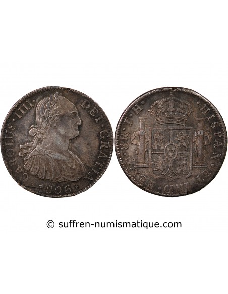 MEXIQUE, CHARLES IV - 8 REALES ARGENT - 1806 TH