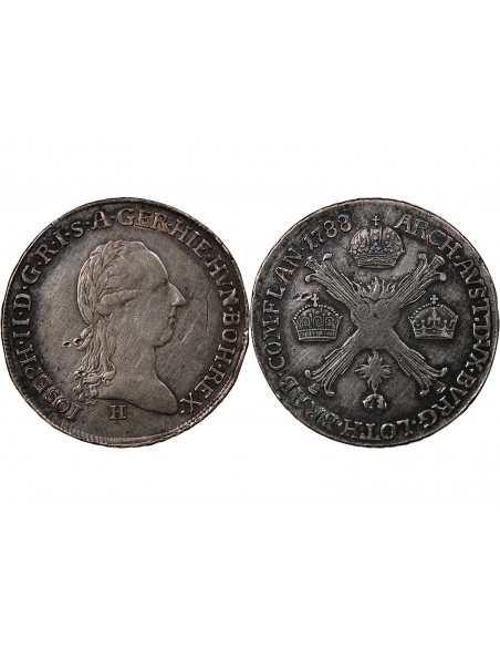 PAYS-BAS AUTRICHIENS, JOSEPH II - 1/4 COURONNE - 1788 H (GUNTZBOURG))