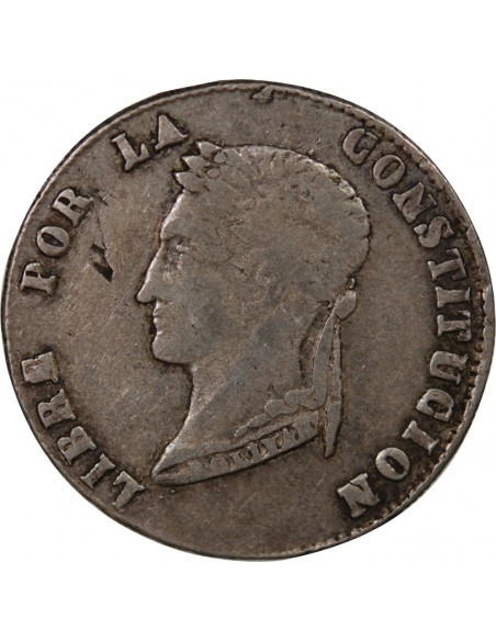 BOLIVIE - 4 SOLES ARGENT - 1855 PTS MJ