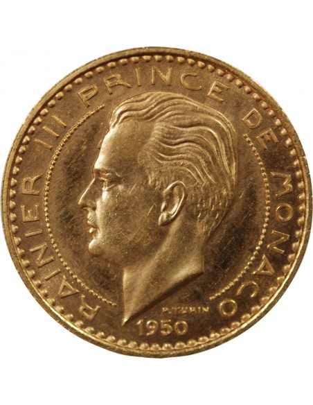 MONACO, RAINIER III - ESSAIS, 20 FRANCS OR - 1950 PARIS