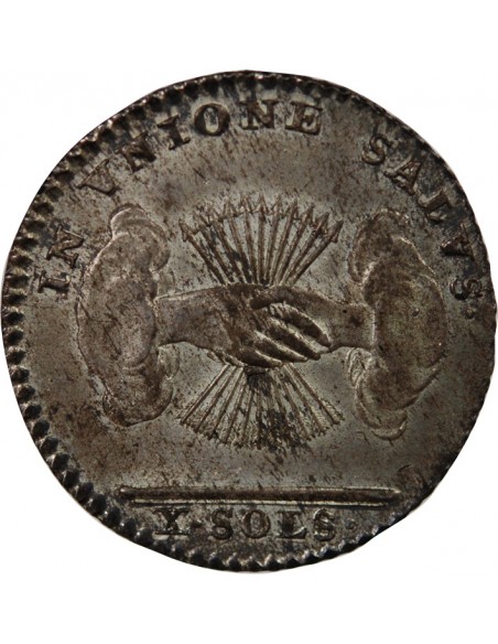 ETATS BELGIQUES UNIS - 10 SOLS ARGENT - 1790 BRUXELLES