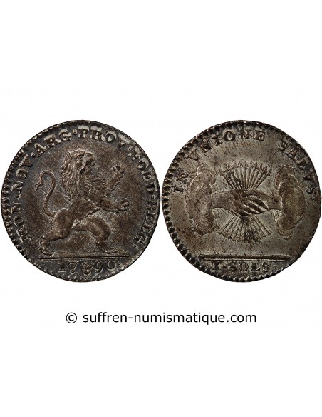 ETATS BELGIQUES UNIS - 10 SOLS ARGENT - 1790 BRUXELLES