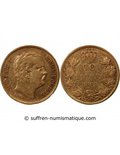 SERBIE, MILAN Ier - 10 DINARS OR 1882 V VIENNE