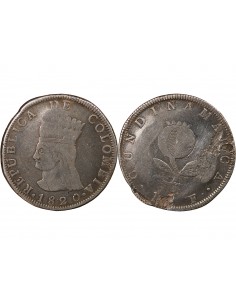 COLOMBIE - 8 REALES ARGENT - 1820 BOGOTA 2