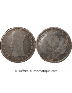 COLOMBIE - 8 REALES ARGENT - 1820 BOGOTA