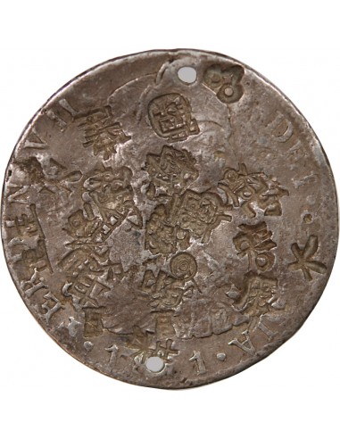 PEROU, FERDINAND VII - 8 REALES ARGENT, 1er Type - 1811 JP LIMA