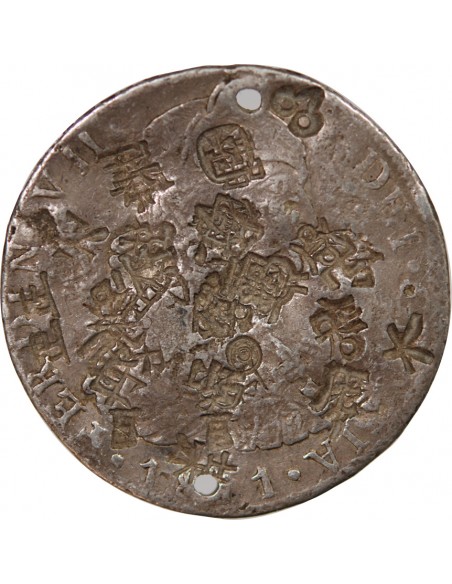 PEROU, FERDINAND VII - 8 REALES ARGENT, 1er Type - 1811 JP LIMA