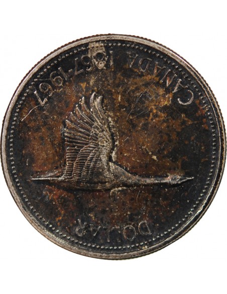 CANADA, ELIZABETH II - DOLLAR ARGENT, 100 ANS CONFEDERATION  - 1966 OTTAWA