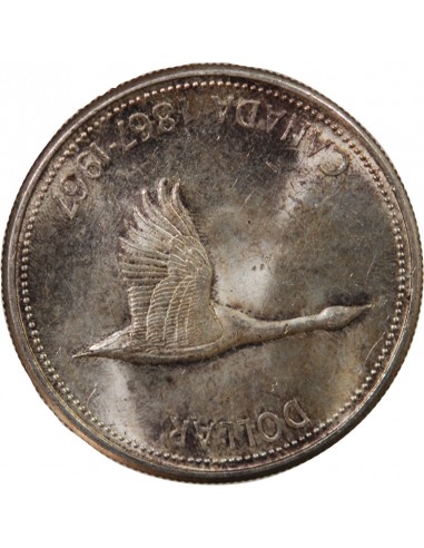 CANADA, ELIZABETH II - DOLLAR ARGENT, 100 ANS CONFEDERATION  - 1966 OTTAWA