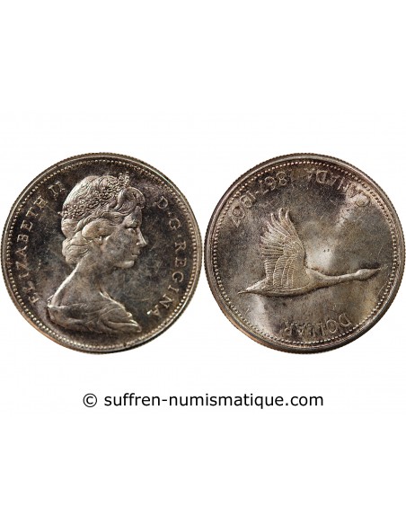 CANADA, ELIZABETH II - DOLLAR ARGENT, 100 ANS CONFEDERATION  - 1966 OTTAWA