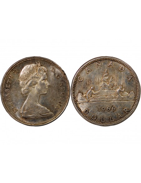 CANADA, ELIZABETH II - DOLLAR ARGENT - 1966 OTTAWA