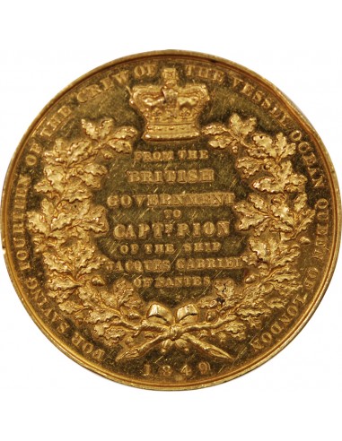 GRANDE-BRETAGNE, VICTORIA - MEDAILLE OR 1849 - AU CAPITAINE PION