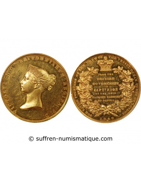 GRANDE-BRETAGNE, VICTORIA - MEDAILLE OR 1849 - AU CAPITAINE PION