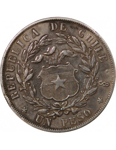 CHILI - 1 PESO ARGENT - 1854 So SANTIAGO