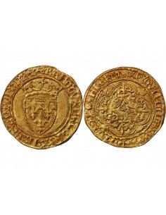 CHARLES VI LE FOU - ECU D'OR A LA COURONNE,- 1411-1420 SAINT-LÔ 2