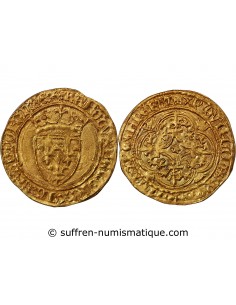 CHARLES VI LE FOU - ECU D'OR A LA COURONNE,- 1411-1420 SAINT-LÔ